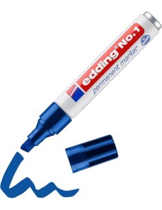 C 10 ROTULADOR EDDING Nº1 AZUL 03 PERMANENTE PUNTA BISELADA